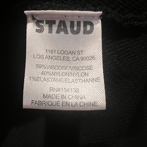 STAUD Black Ribbed Short Sleeve Top - Picture 6 of 7